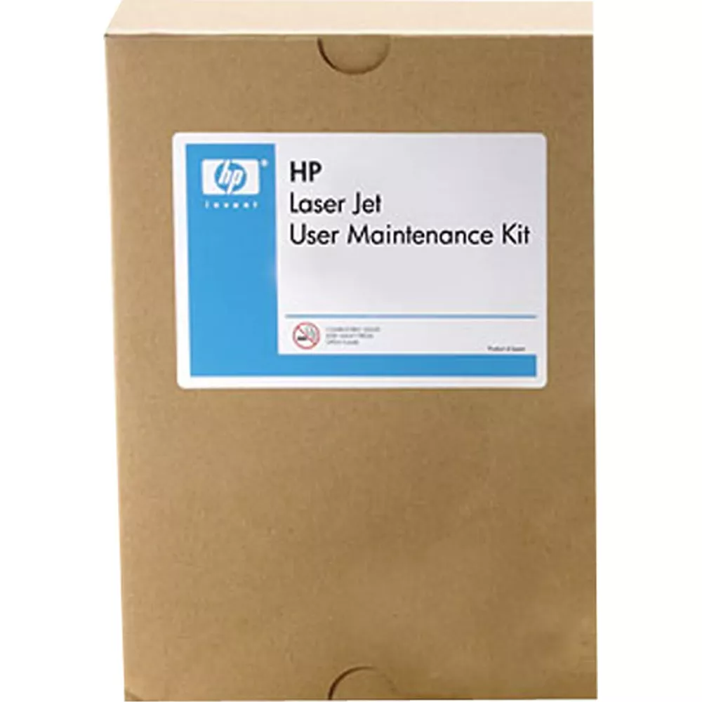 Kit de mantenimiento de usuario HP Laser Jet en caja de cartón marrón.