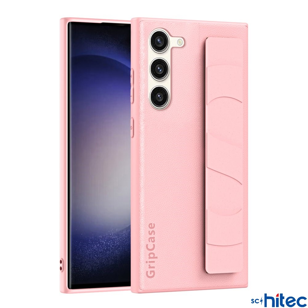 Kamerası kesik, tutma yeri olan pembe telefon kılıfı.