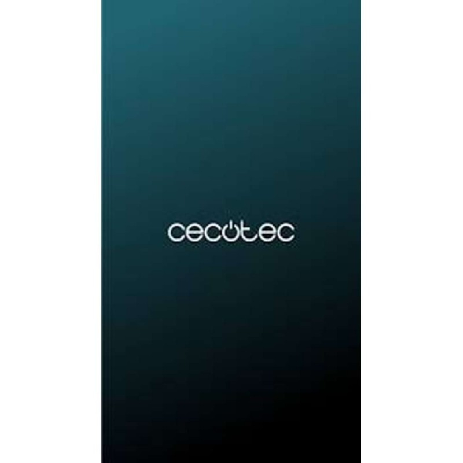 Fondo azul oscuro con logotipo blanco de Cecotec en el centro.