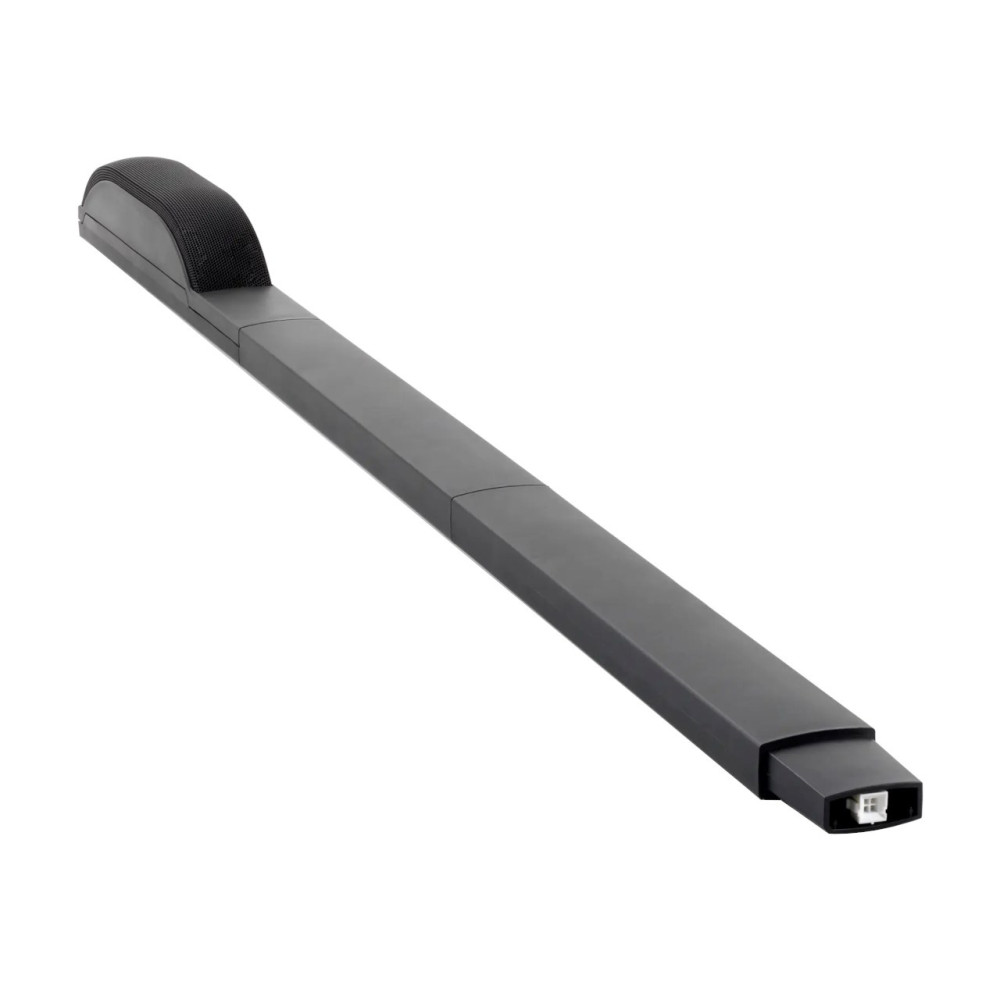 Długi, wąski czarny przedmiot z wyściełanym końcem i złączem.