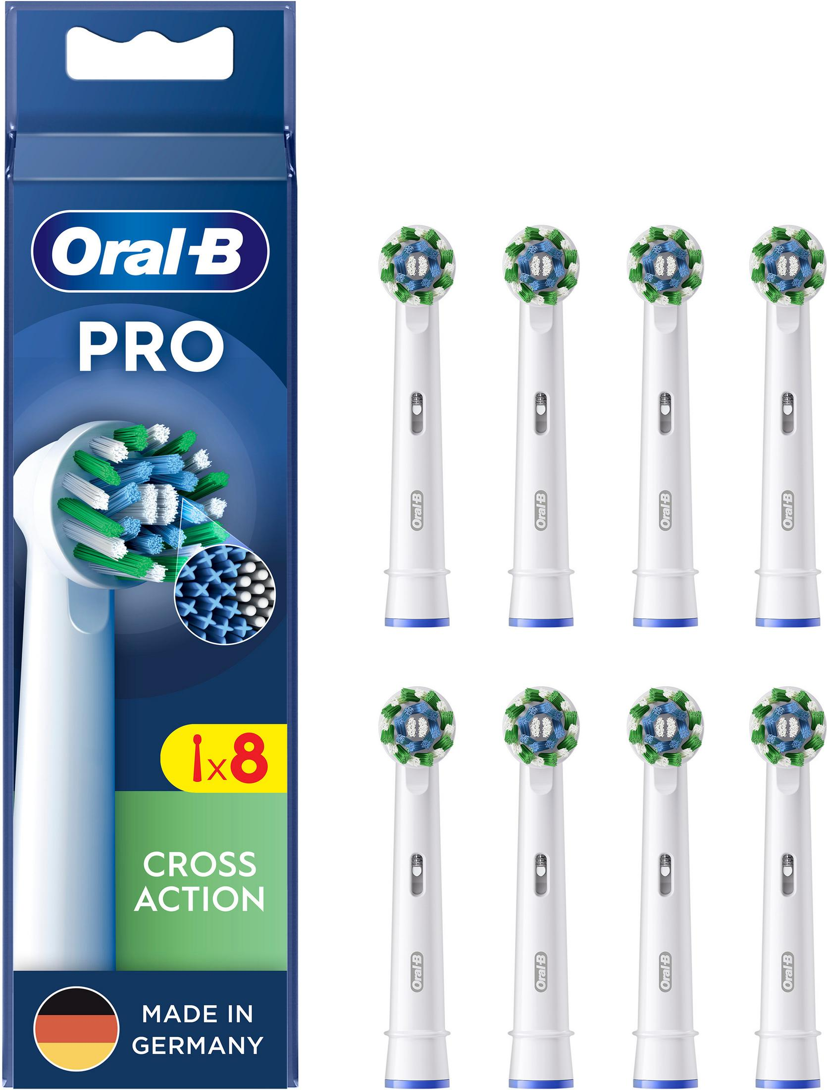 Główki Oral-B Pro, 8 sztuk, CrossAction, Made in Germany.