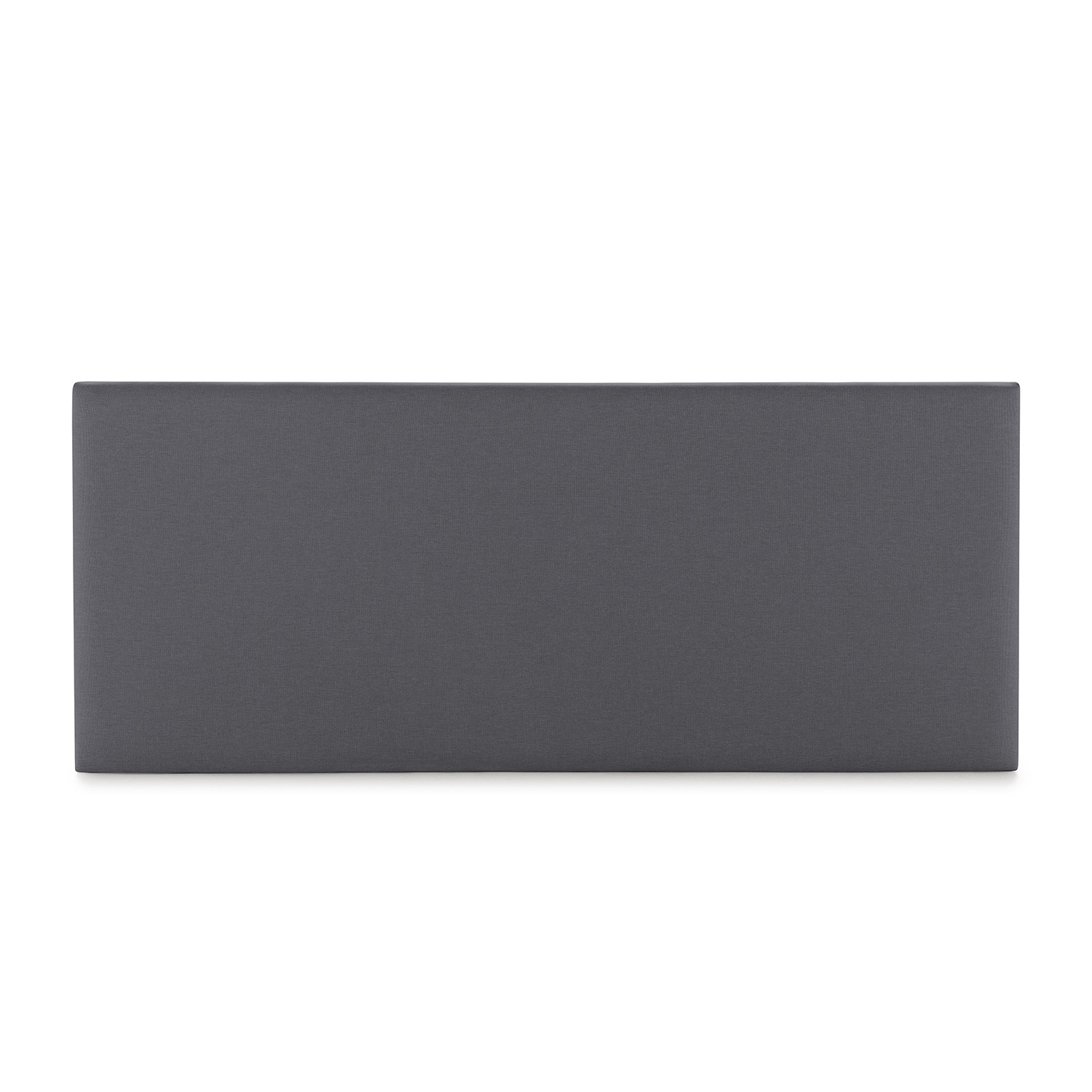 Un cabecero rectangular gris sobre fondo blanco.