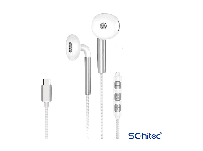 SCHITEC E30 High Sound Type-C Girişli Mikrofonlu Kablolu Kulak İçi Kulaklık Beyaz