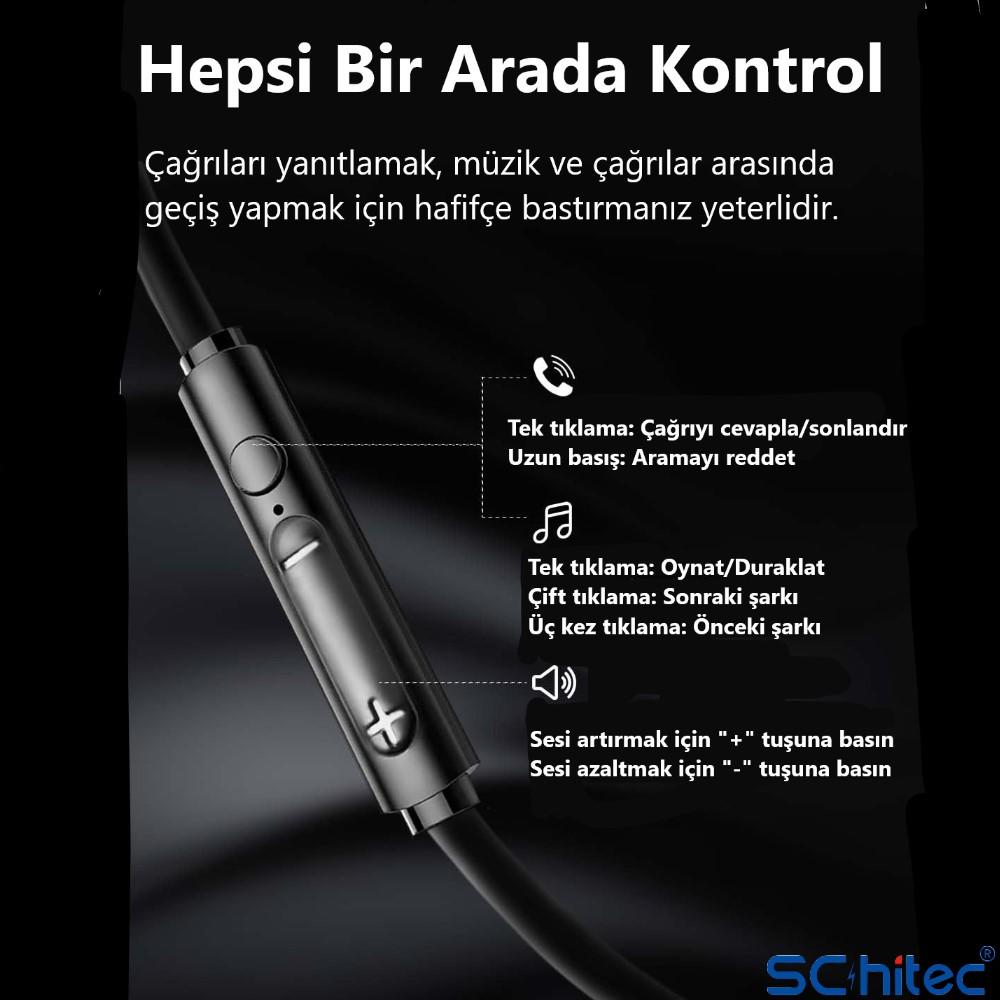 Kulaklık kumandası: Çağrıları yanıtlama/sonlandırma, müzik çalma/duraklatma, parça değiştirme.