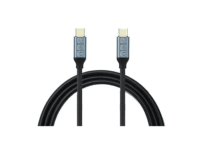 SCHITEC 5A 100W 20Gps 4K 60Hz Type-C To Type-C 4.0 Gen2 Örgülü 2Metre Hızlı Şarj ve Data Kablosu Siyah