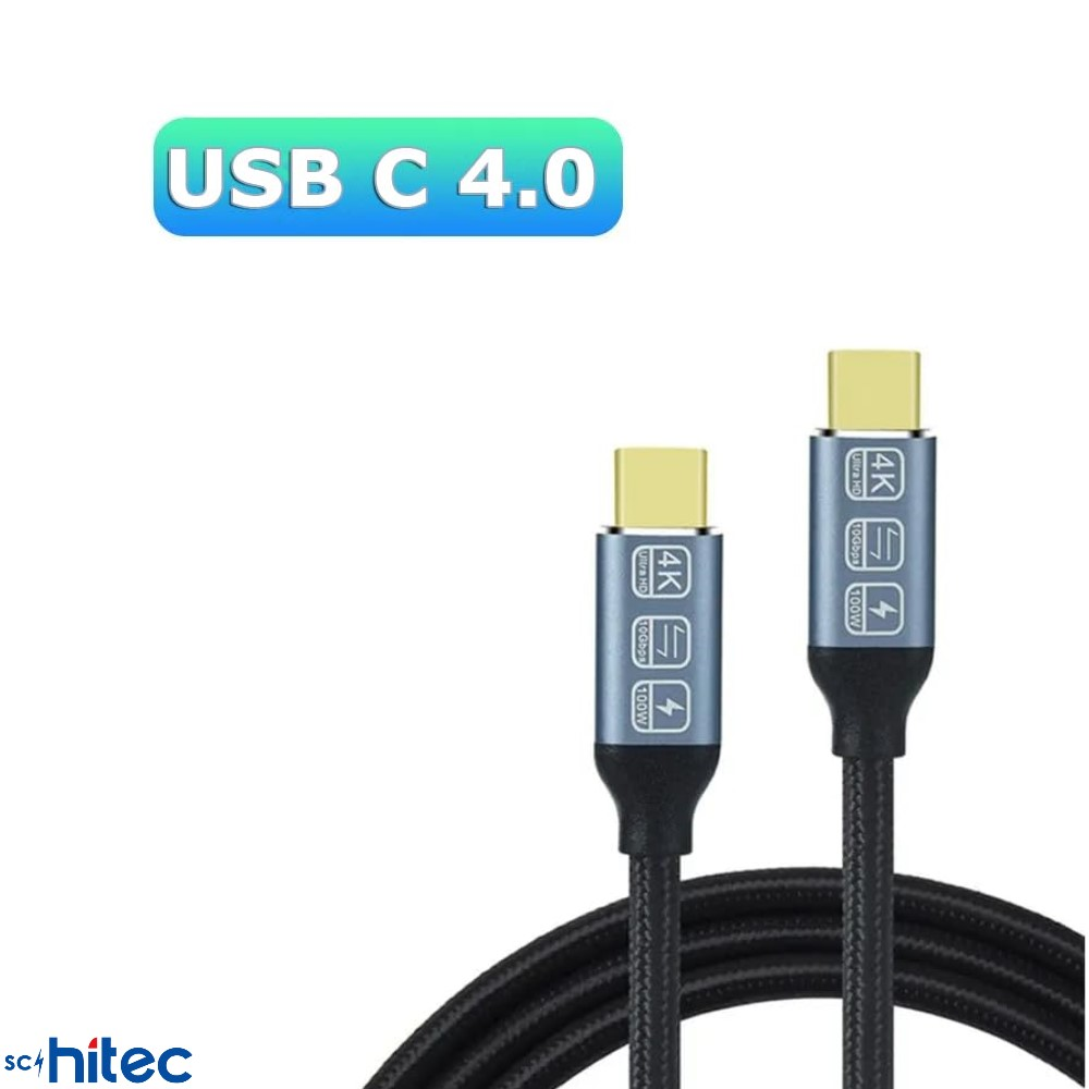 4K, 10 Gbps ve 100W destekli iki USB C 4.0 kablosu.