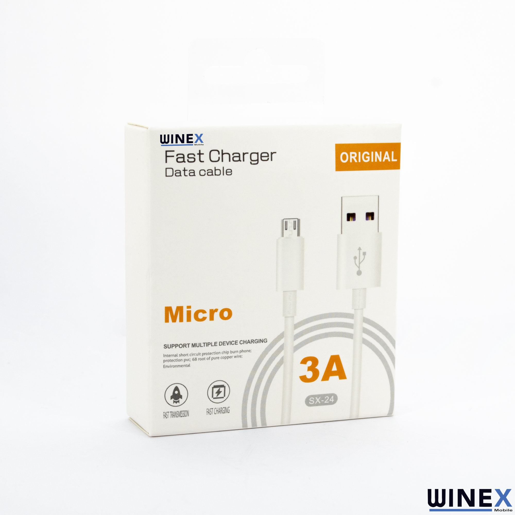 Micro konektörlü WINEX Hızlı Şarj Cihazı Veri kablosu paketi, 3A