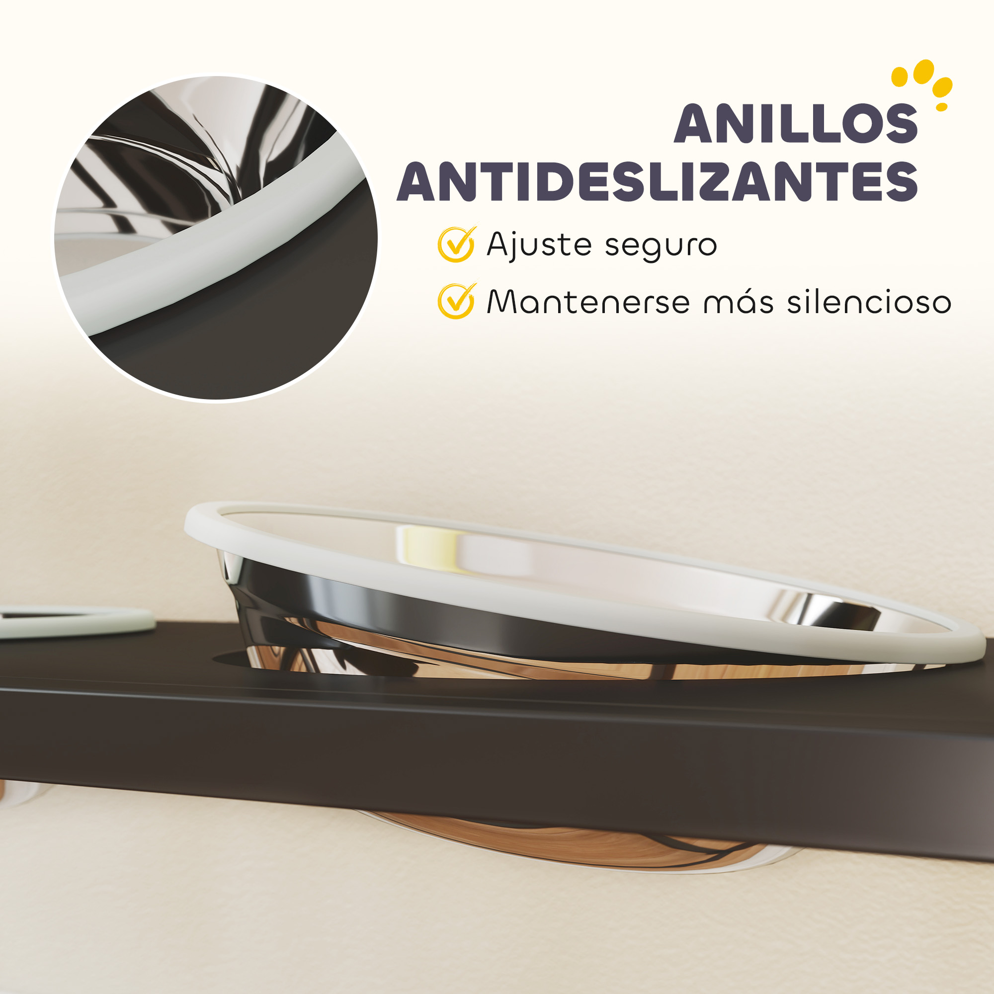 Primer plano de un anillo blanco sobre un objeto oscuro con texto.
