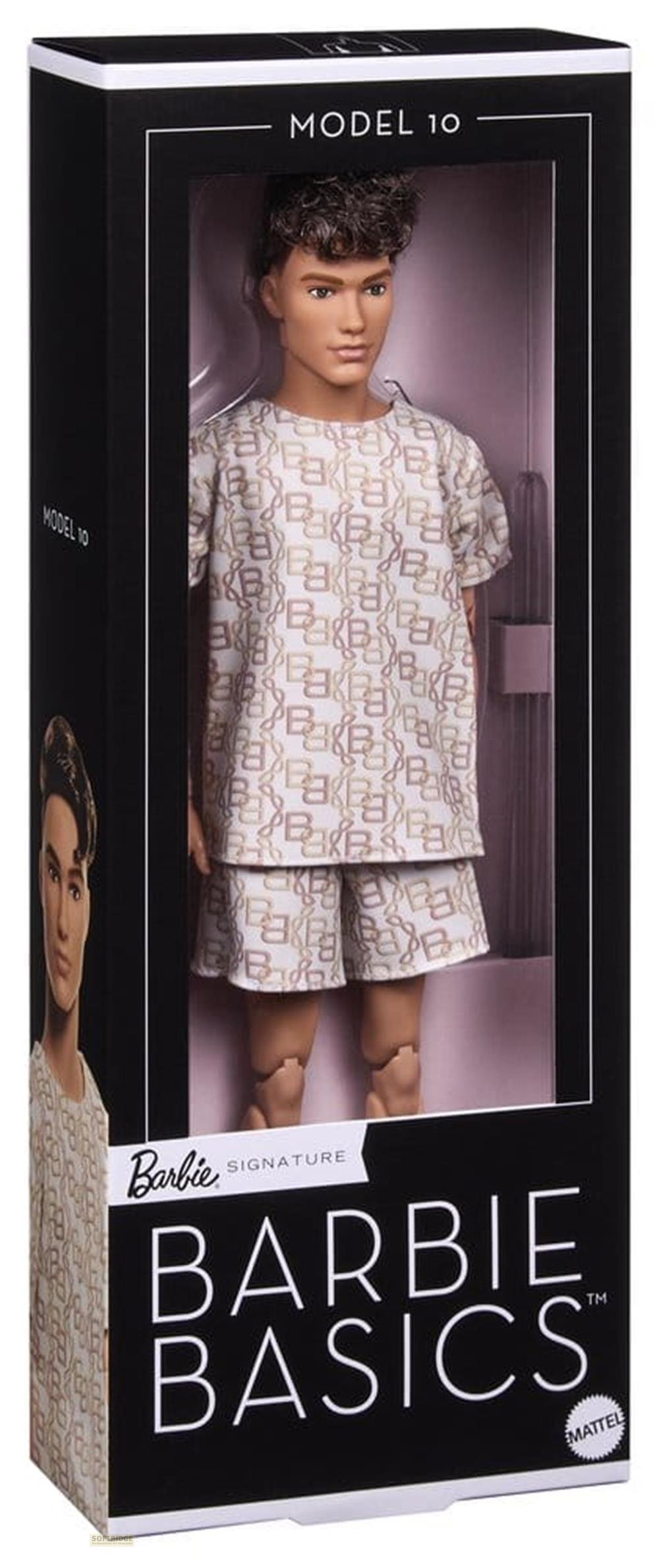 Barbie Ken Model 10 im Fensterkarton mit Monogramm-Outfit.