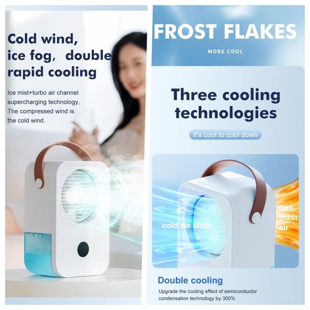 Tragbarer Kühler mit Nebel und Kaltluftstoß-Technologie.