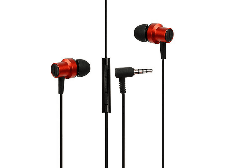 WINEX 3.5 mm Jack Girişli Mıknatıslı Metal Mikrofonlu Kablolu Kulak İçi Kulaklık Kırmızı