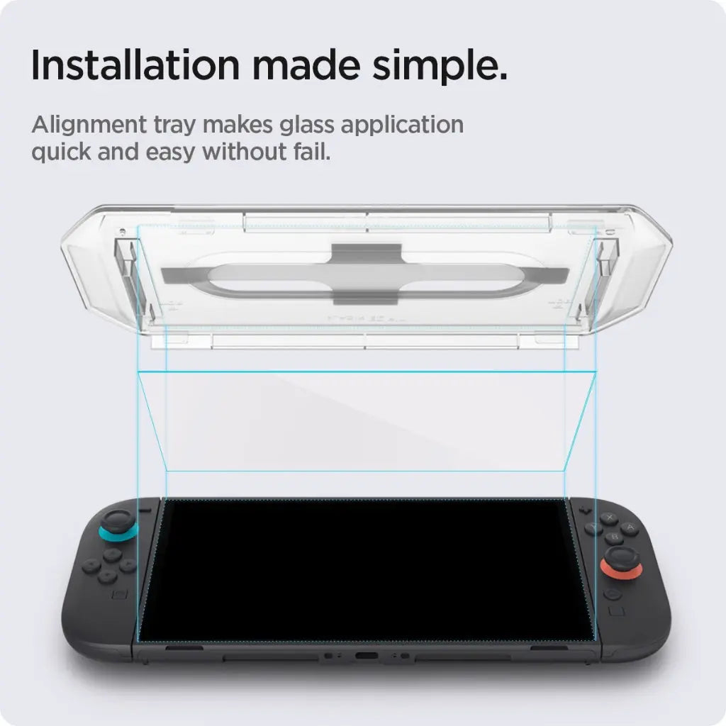 Aiuto all'installazione per Nintendo Switch con vassoio di allineamento.