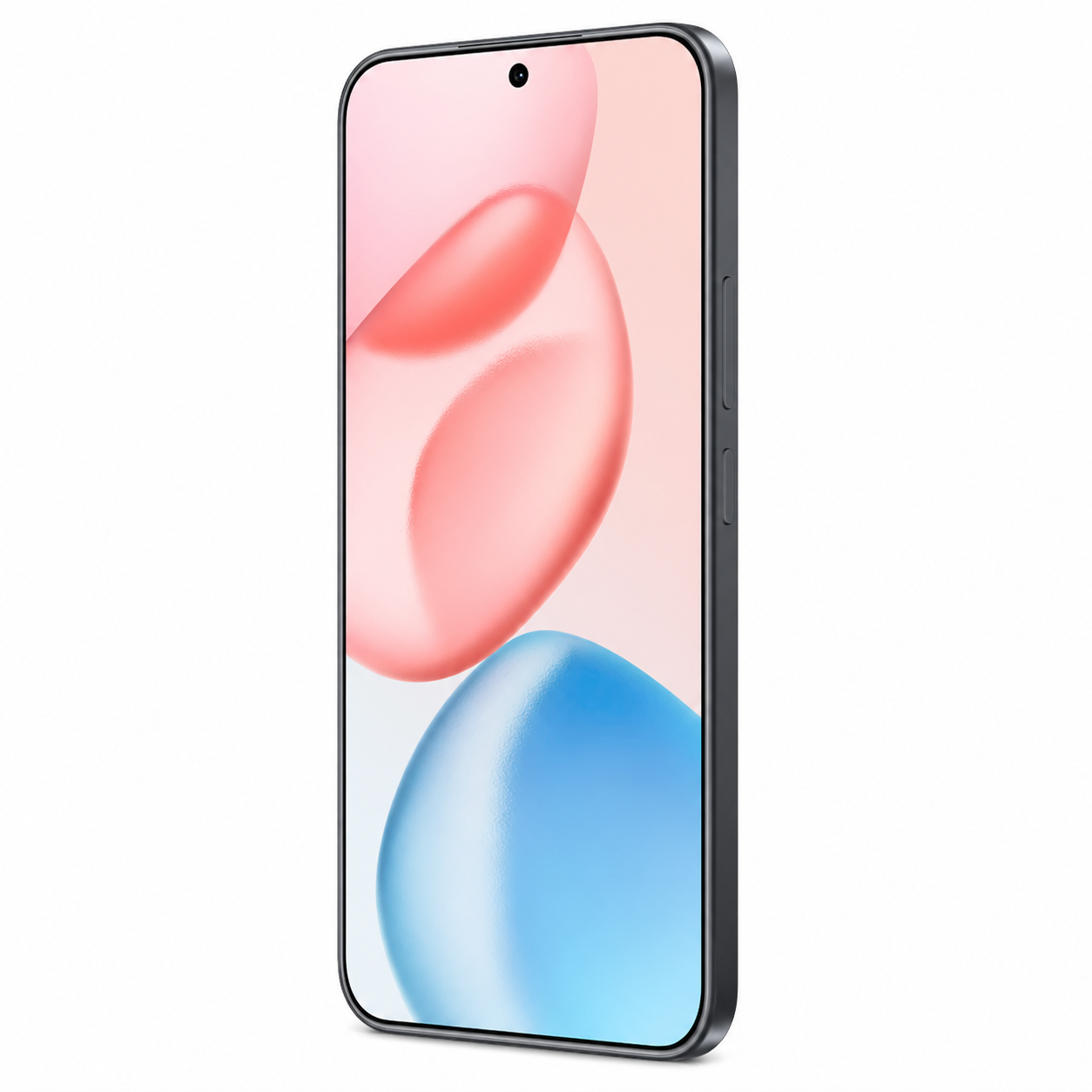 Uno smartphone scuro con uno sfondo astratto colorato sullo schermo.