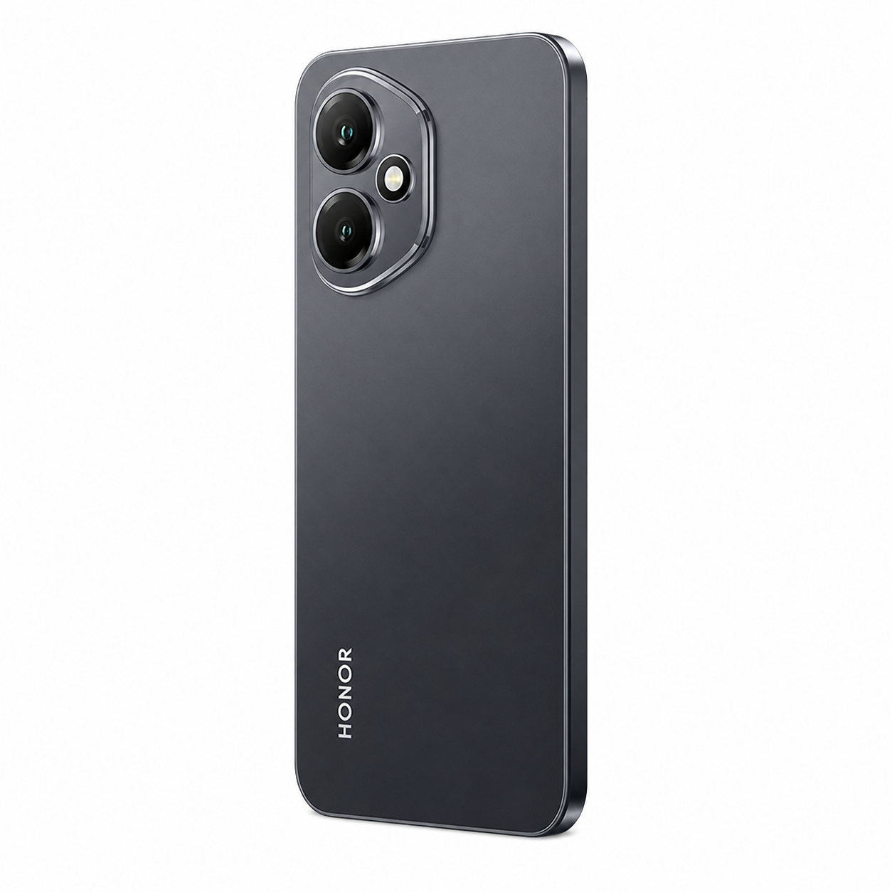 Retro di uno smartphone HONOR scuro con doppia fotocamera e flash.