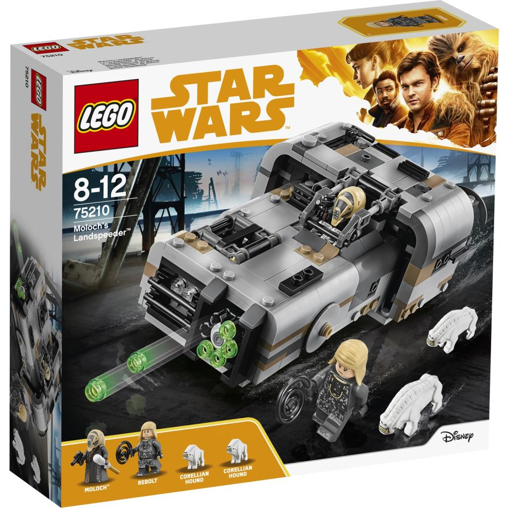 Zestaw LEGO Star Wars 75210: Szybownik Moloch z figurkami i psami.