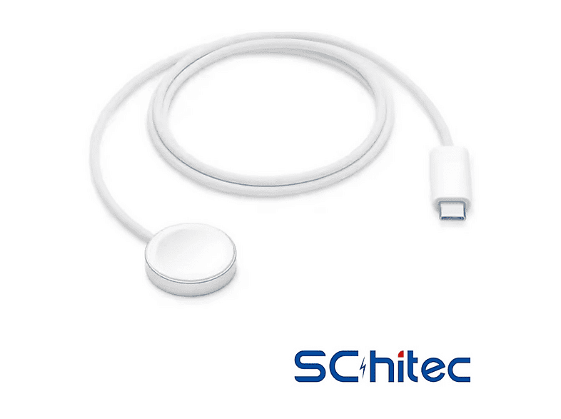 SCHITEC Type-C Girişli Universal I-watch C49T Akıllı Saat Şarj Cihazı Beyaz
