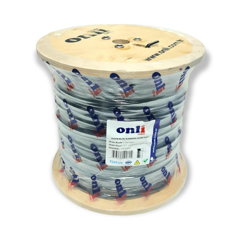 „Onli Cable“ etiketli siyah kablolu bir kablo makarası.