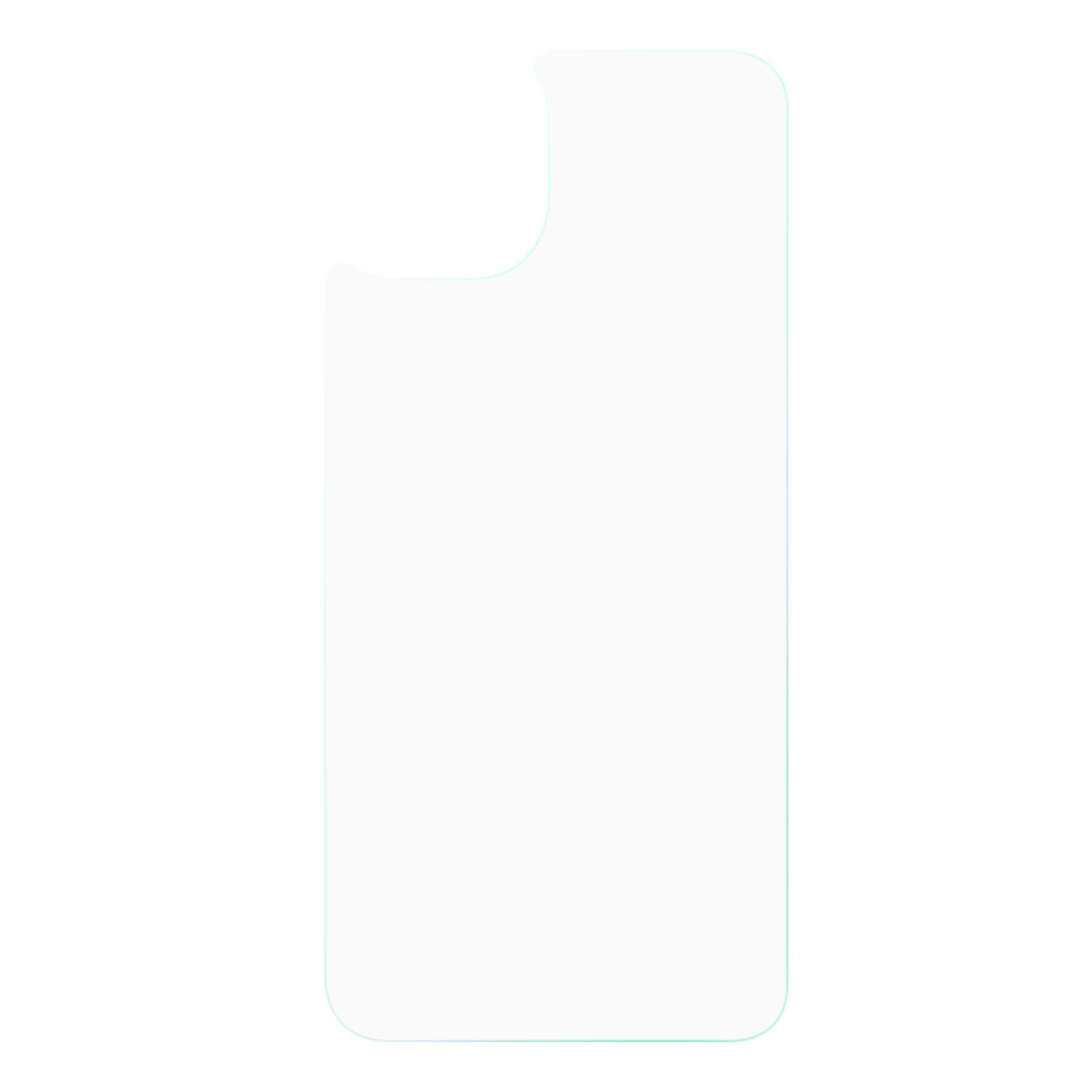 Un protecteur d'écran transparent pour smartphone, avec une découpe.
