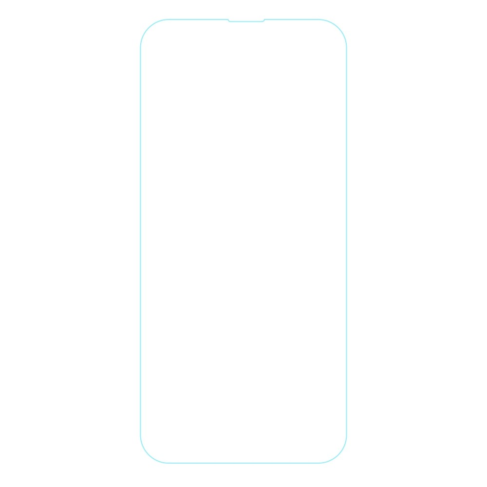Un contour schématique d'un écran de smartphone vide en bleu.