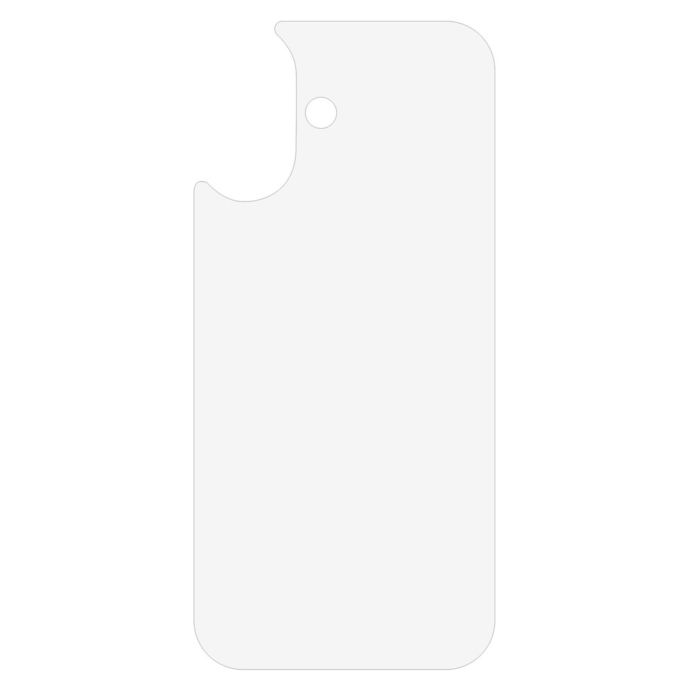 Un protecteur d'écran transparent pour smartphone avec découpe caméra.