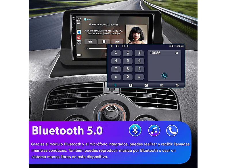 Autorradio | Para Renault Kangoo 2008-2018 HEXINEX, 9 