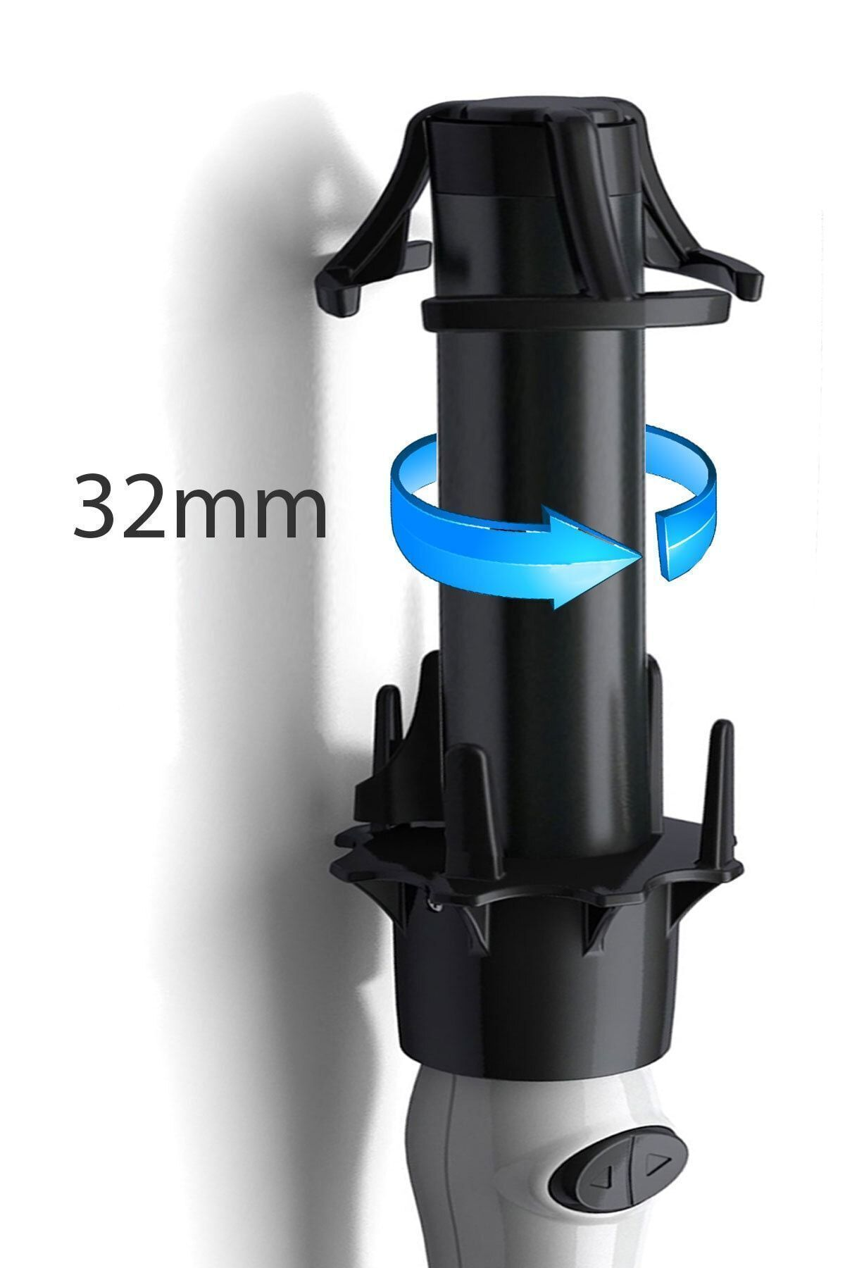 Ok ve 32mm işaretli siyah aparat