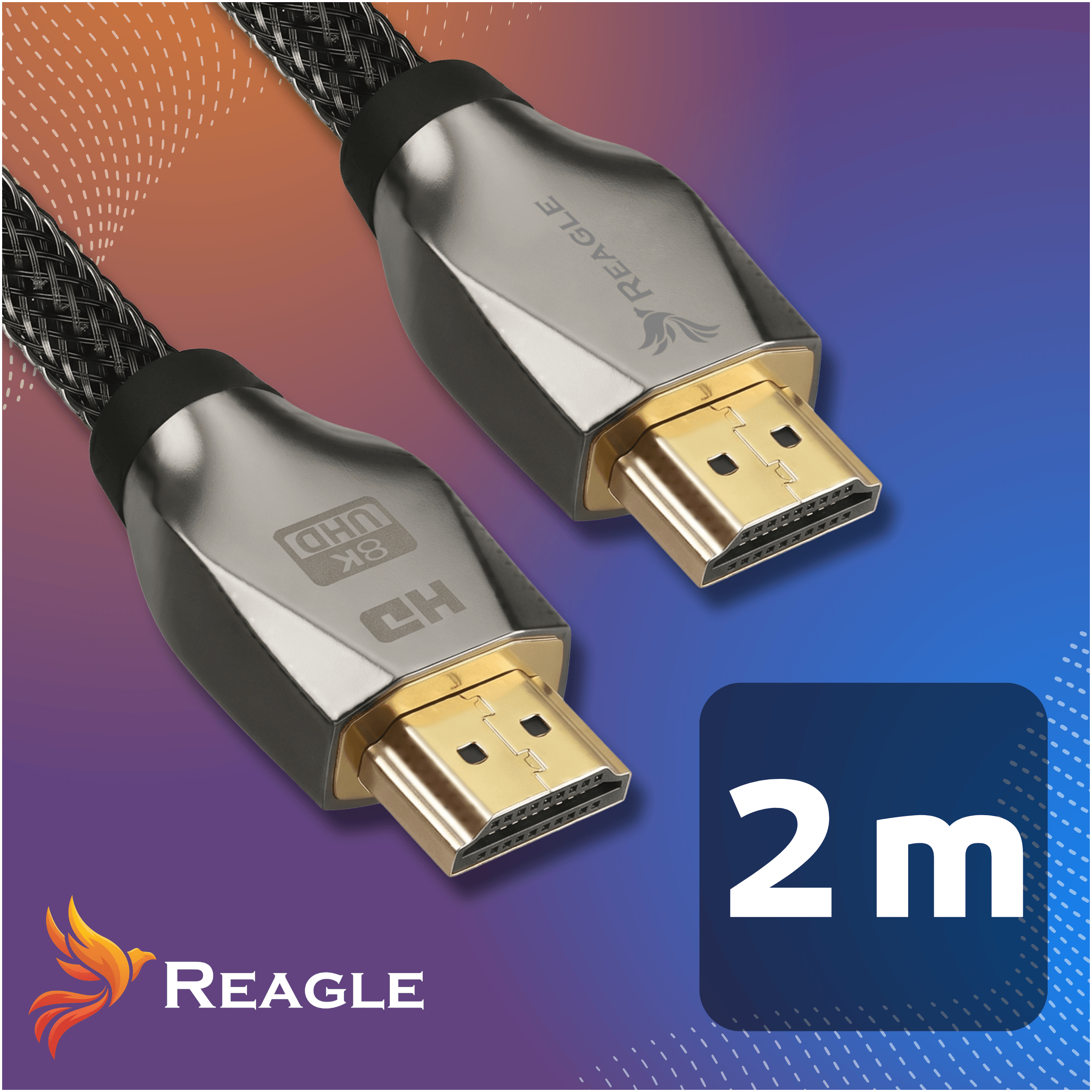 Dwa kable HDMI z obsługą 8K UHD, długość 2m.