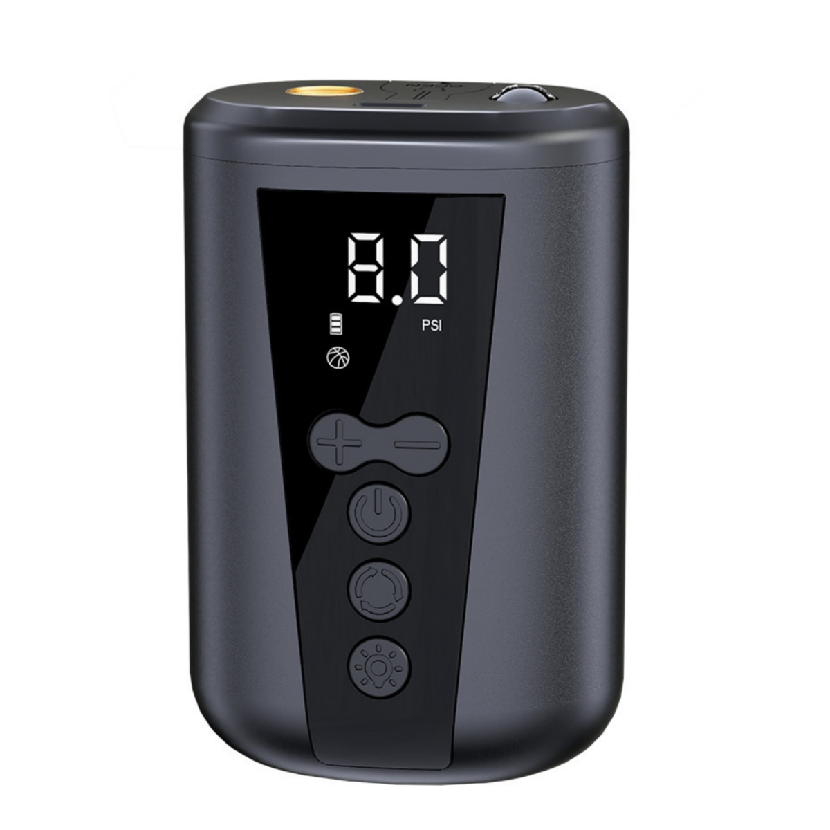 Schwarzer digitaler Luftkompressor mit Display, das 8.0 PSI anzeigt.
