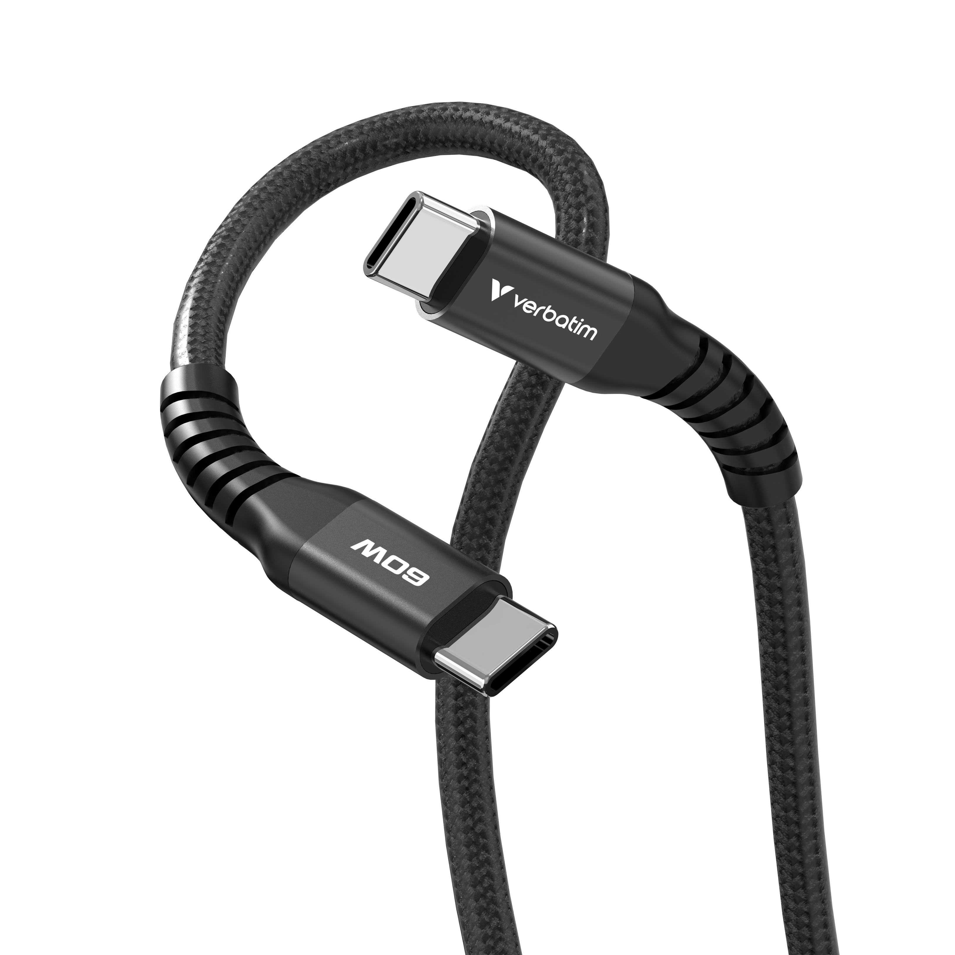 A black USB-C cable with silver connectors and a 60W marking.