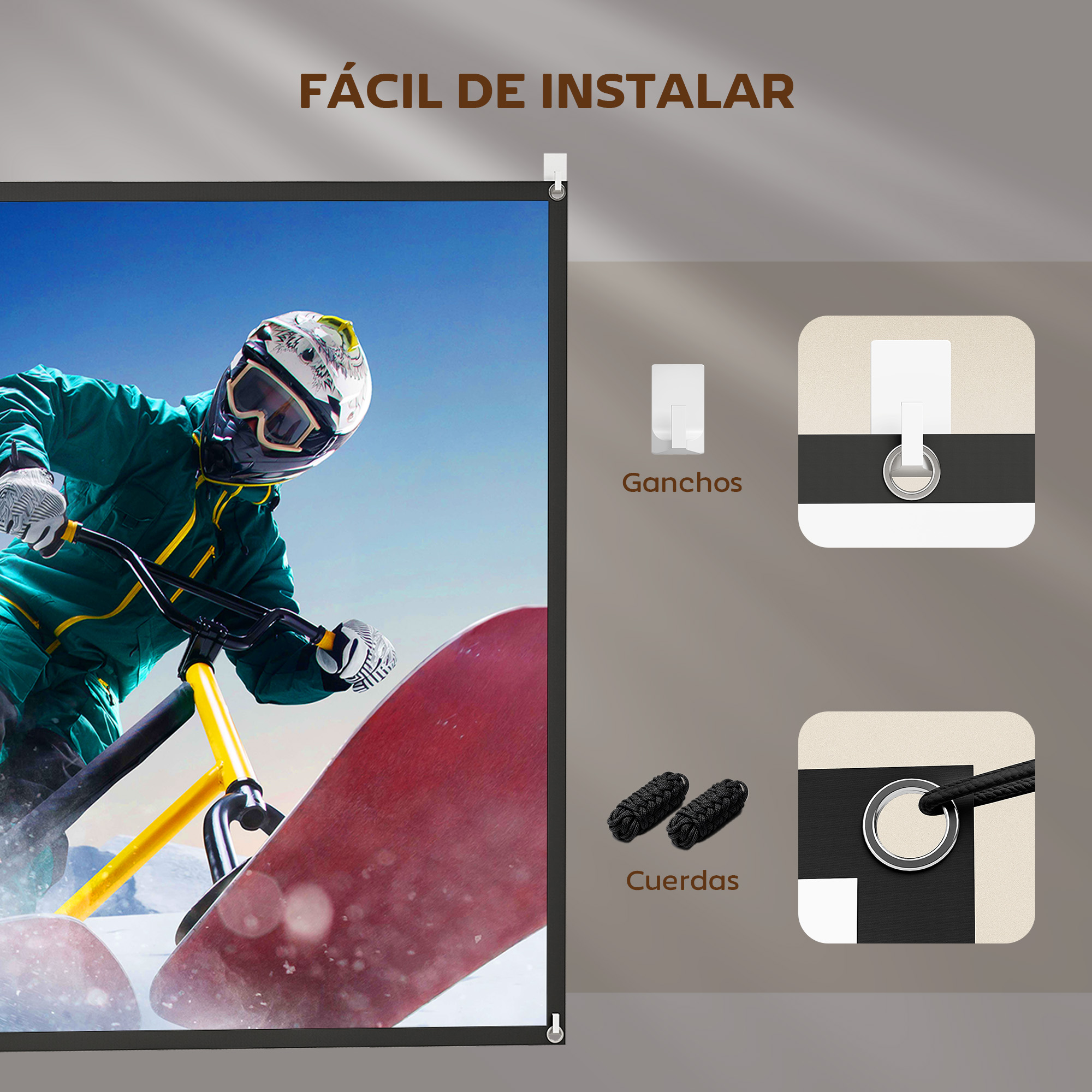 Un snowboarder con casco y gafas monta una moto de nieve en la nieve.