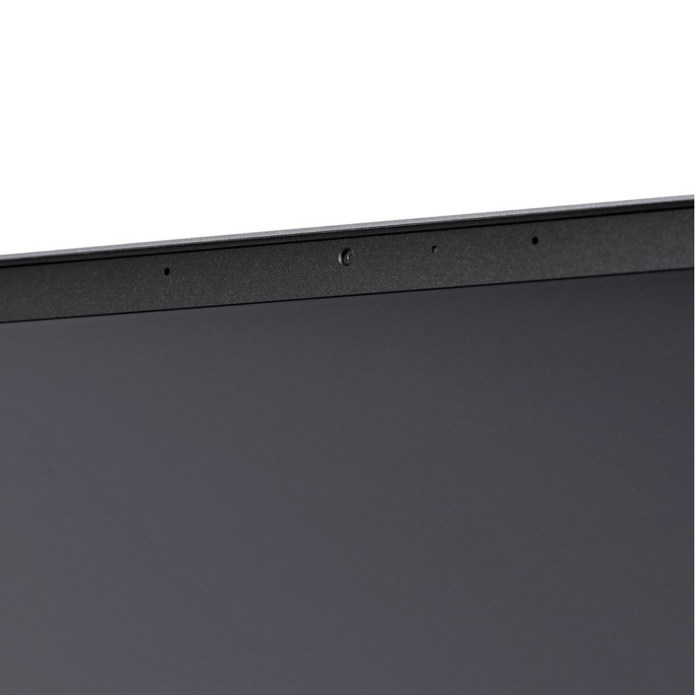 Zbliżenie na górną ramkę laptopa, widoczne trzy małe otwory.