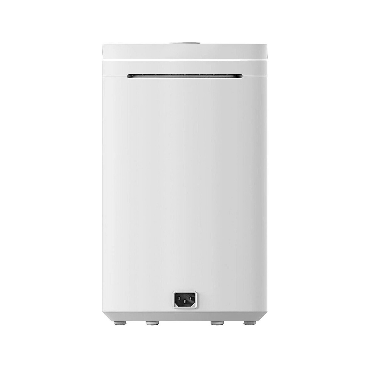 White rectangular machine with power port at bottom and slot at top.