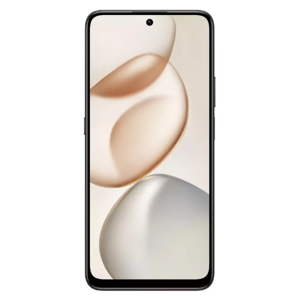 Uno smartphone nero con uno sfondo astratto e luminoso.