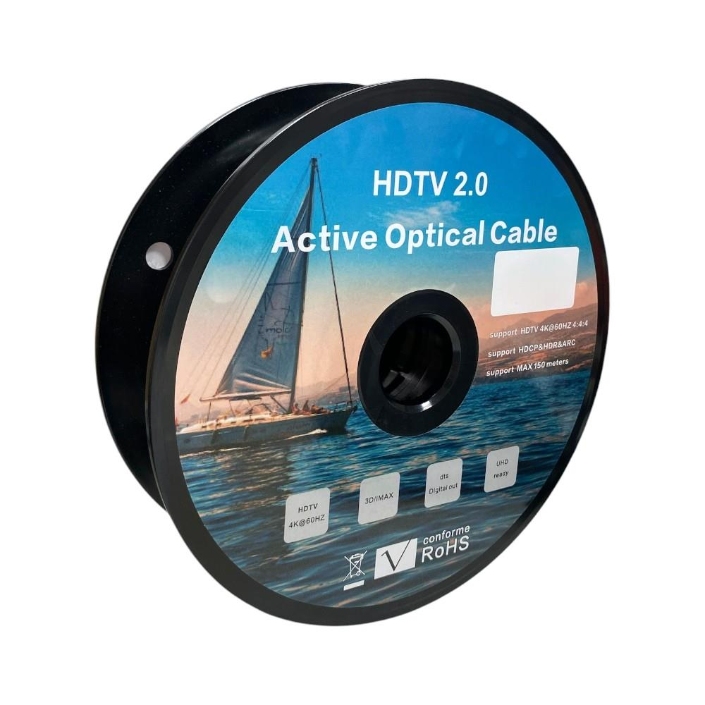 Yelkenli gemi resimli HDTV 2.0 Aktif Optik Kablo makarası.