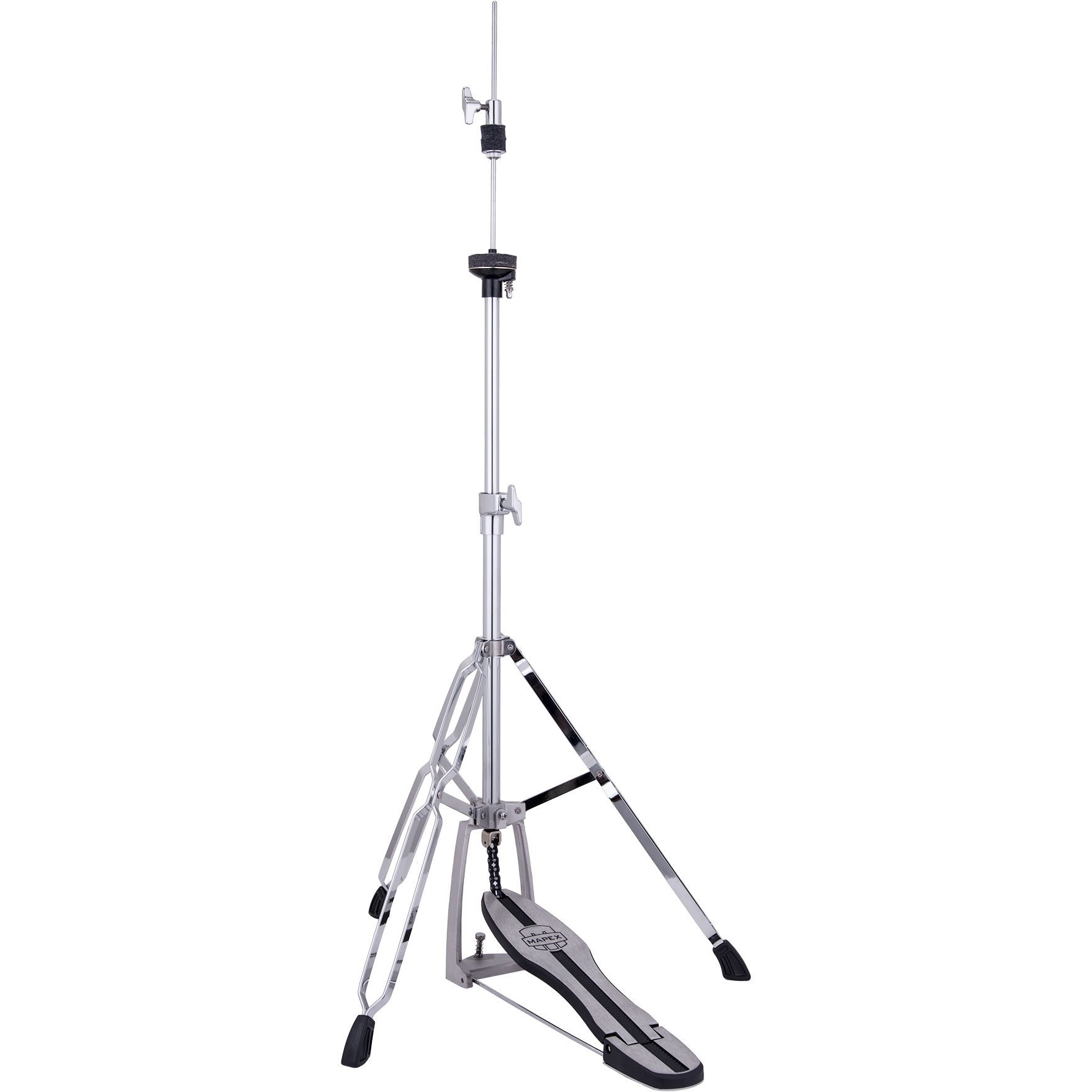 Mapex krom hi-hat sehpası, üç ayaklı taban ve ayak pedalı.