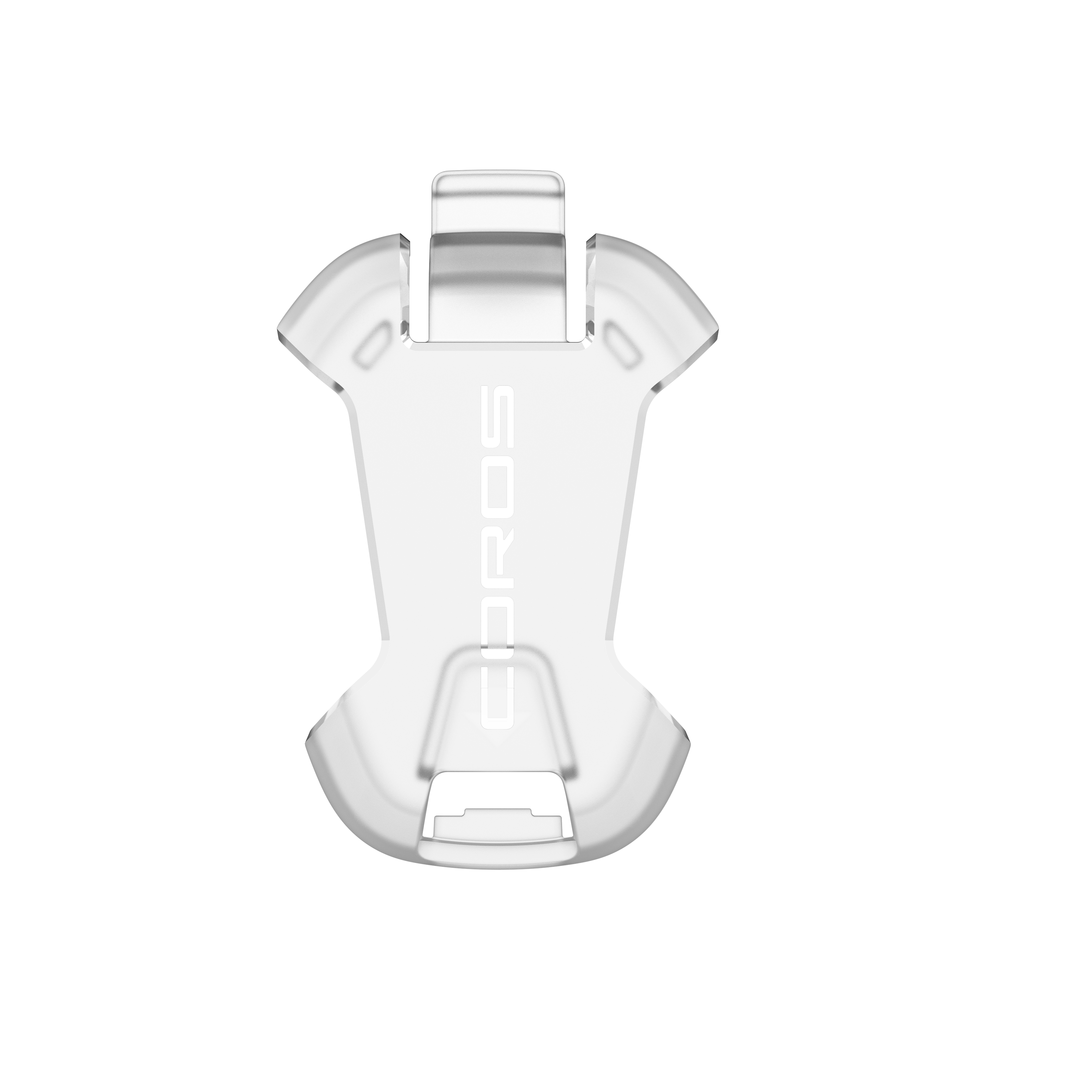 Un dispositivo di ricarica bianco COROS con connettore USB.