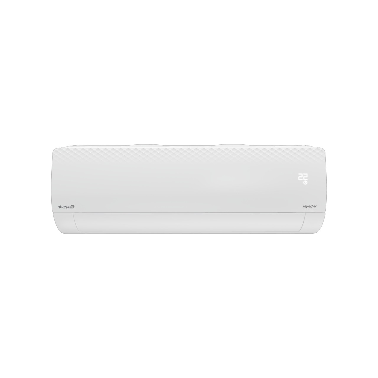 22 derece gösteren beyaz Arçelik inverter klima iç ünite.
