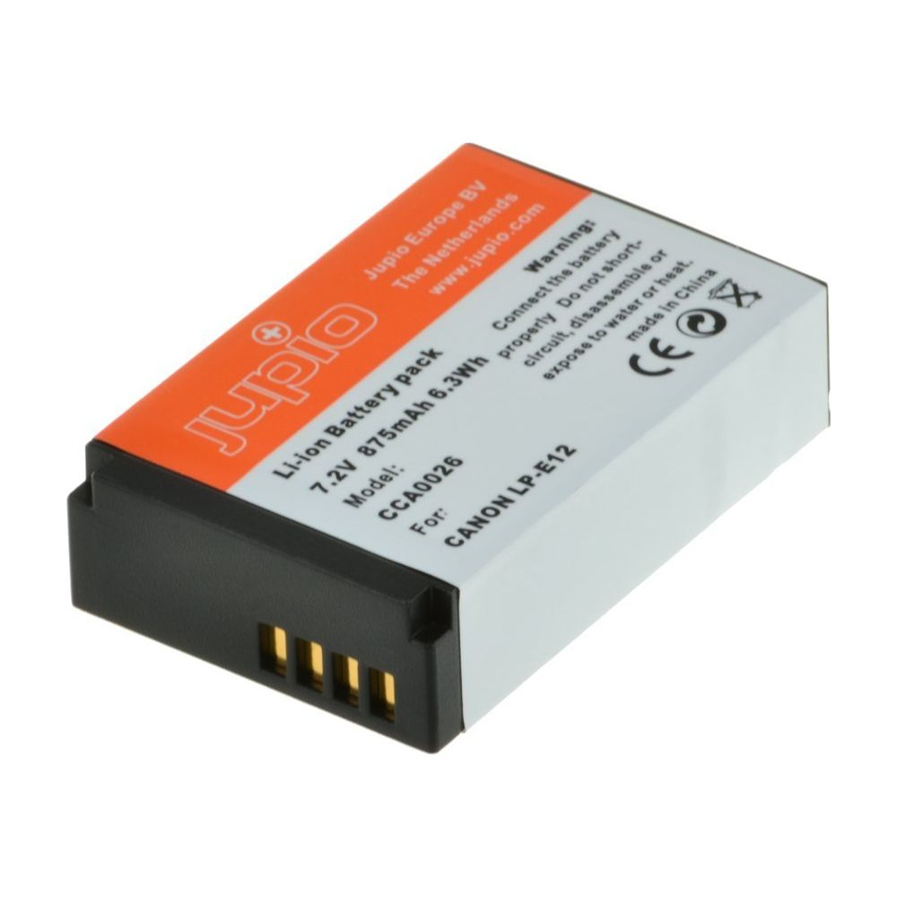 Ein Jupio Li-Ionen-Akku, Modell CCA0026, für Canon LP-E12.