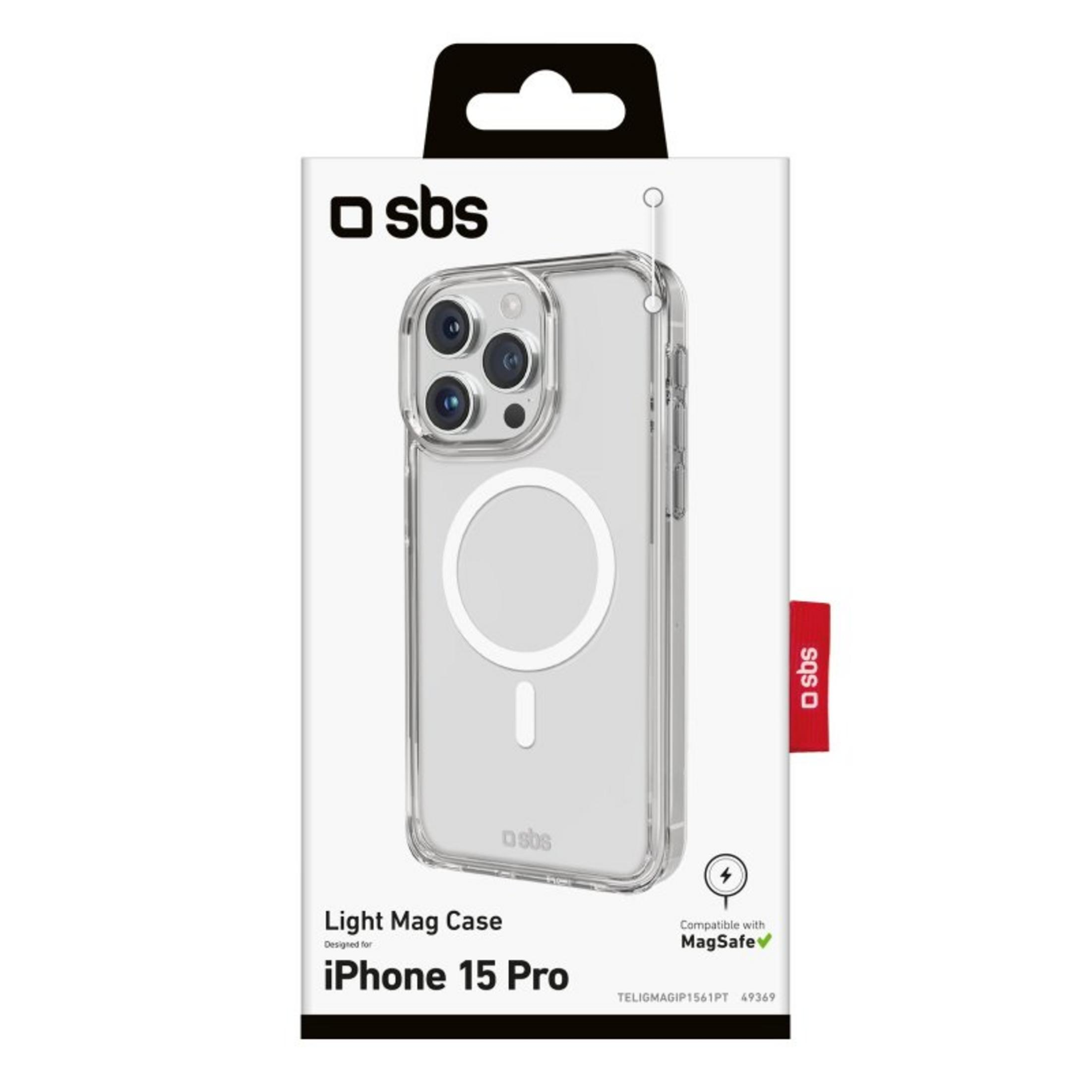 Transparente Hülle für iPhone 15 Pro mit MagSafe-Kompatibilität.