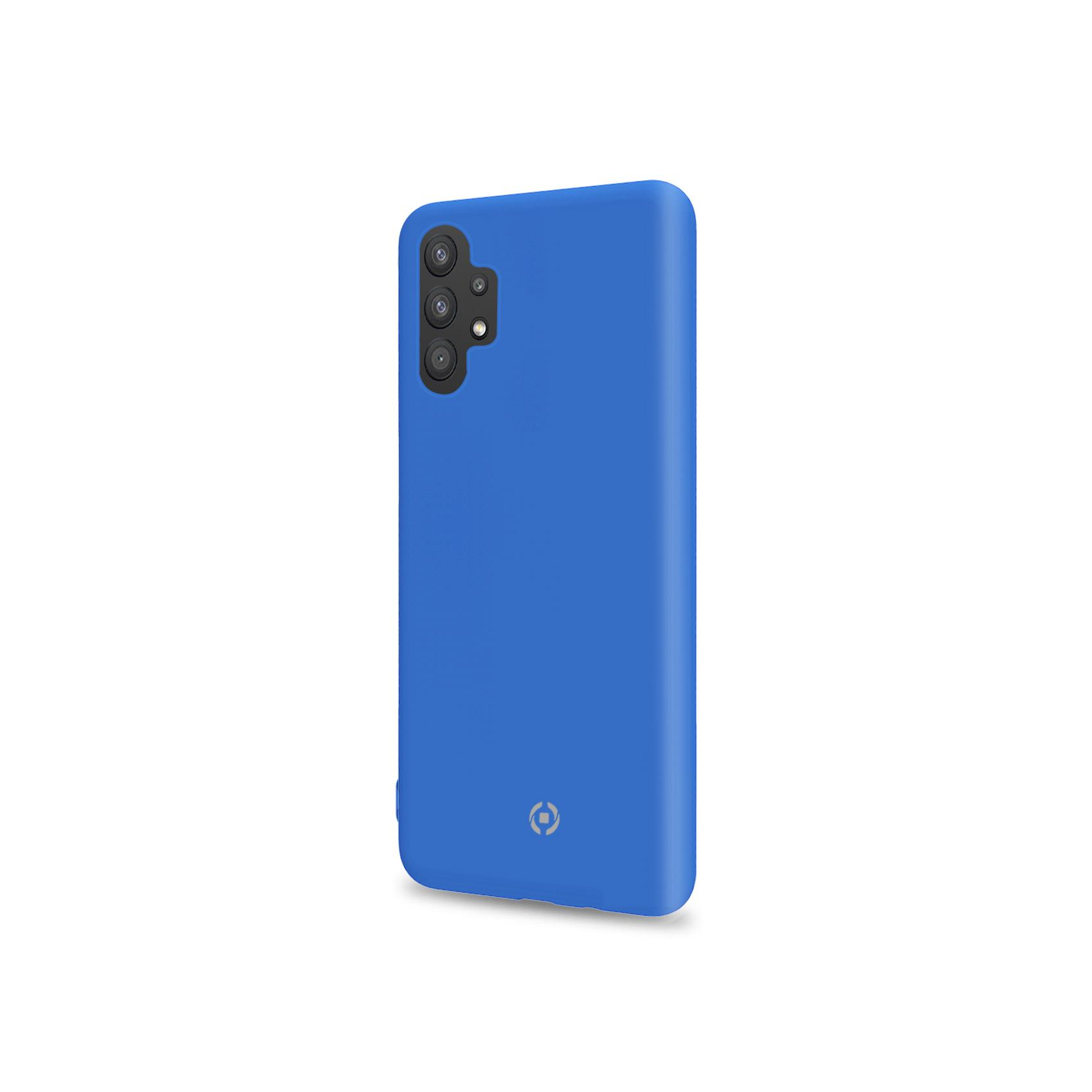 Blaue Handyhülle mit dreifacher Kameraaussparung und Logo.