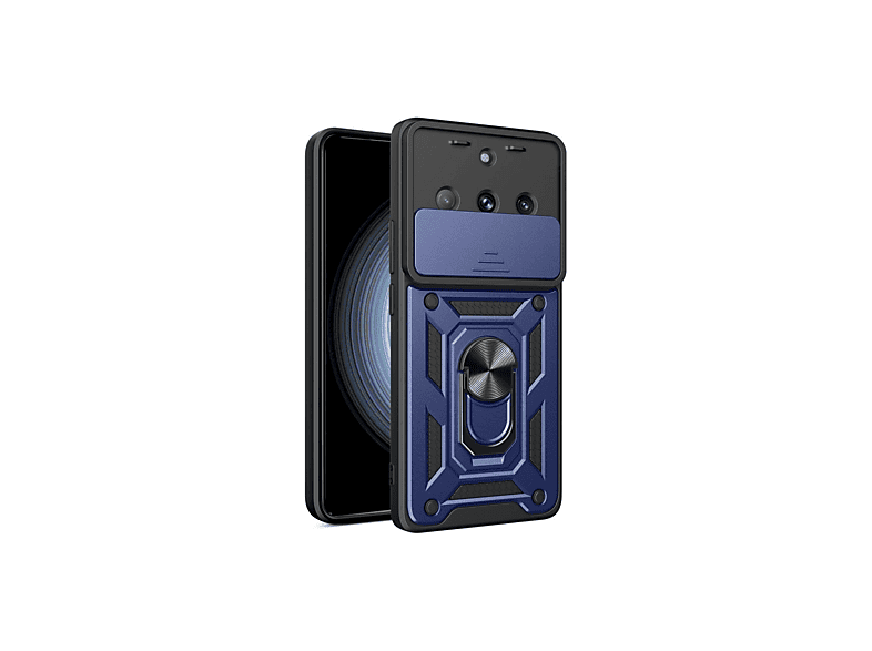 EVIMDEYOKYOK Realme 11 Pro Uyumlu Pars Lens Yüzüklü Silikon Telefon Kılıfı Lacivert