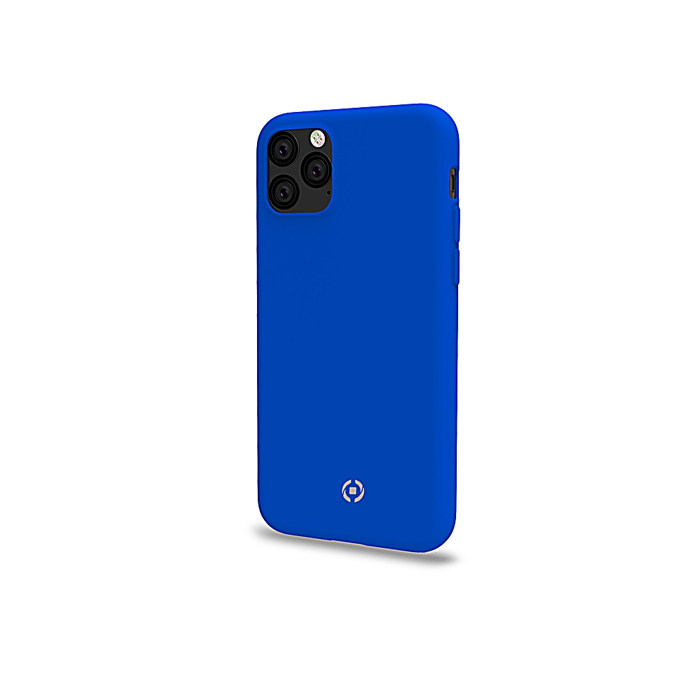 Una custodia blu vibrante con apertura per tripla fotocamera.
