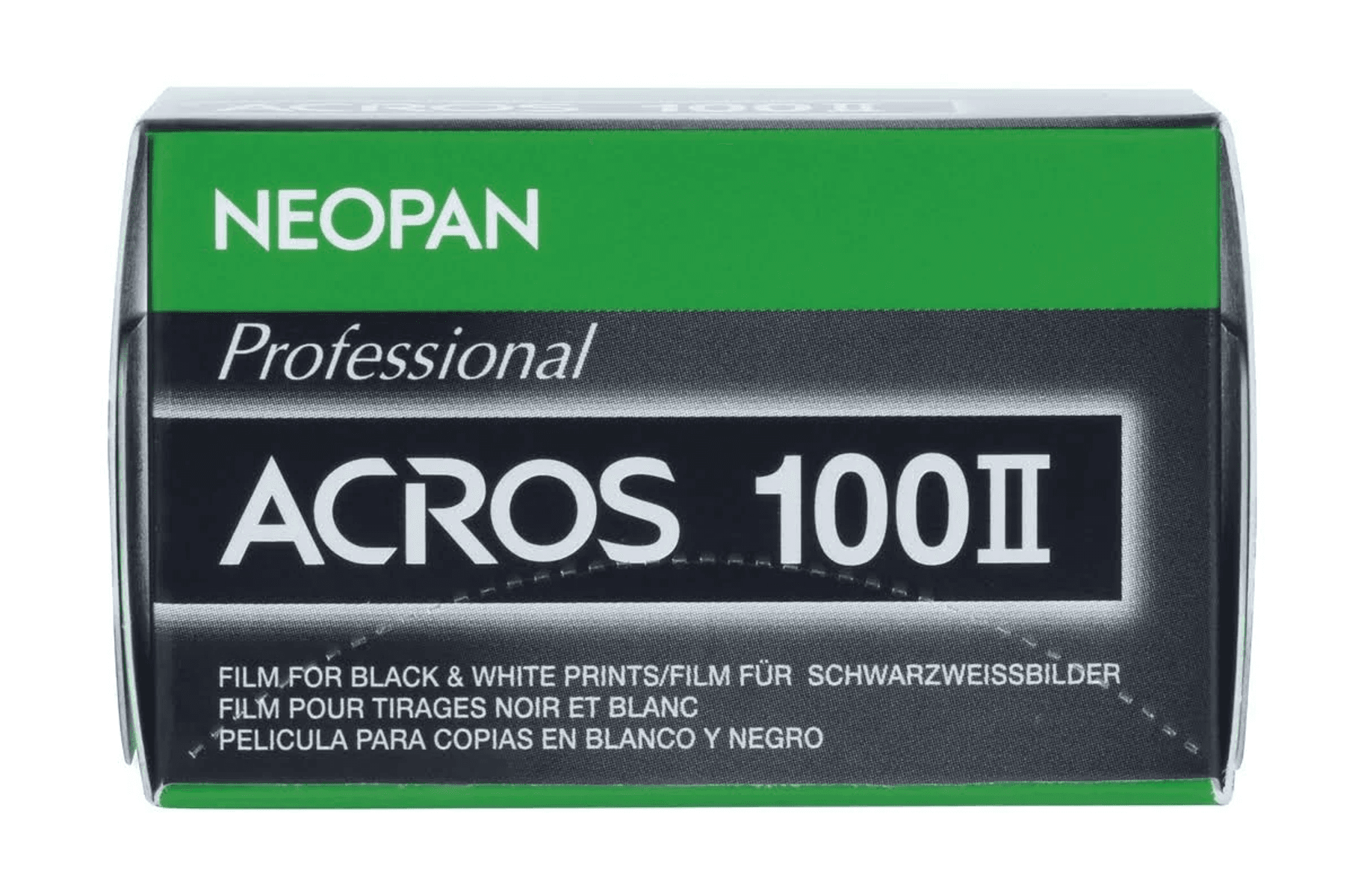 Caja de película profesional NEOPAN ACROS 100II para copias B/N.