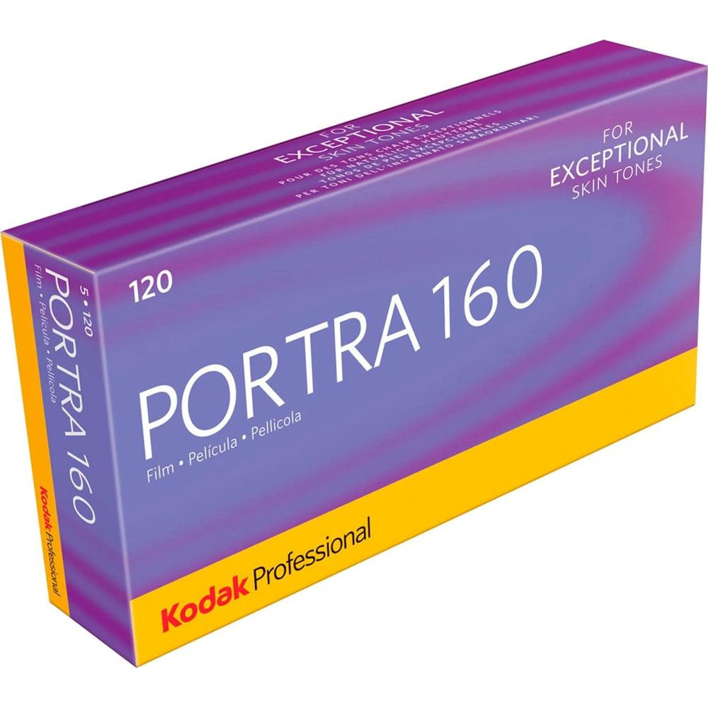 Una caja de película Kodak Portra 160 para tonos de piel excepcionales.
