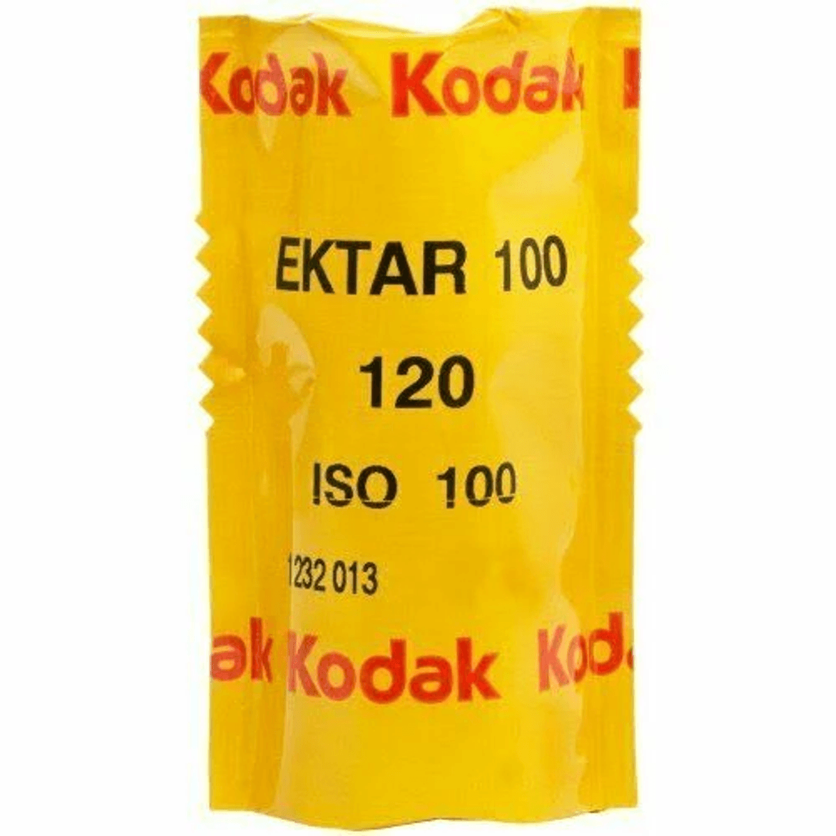 Embalaje amarillo de película Kodak Ektar 100, formato 120, ISO 100.