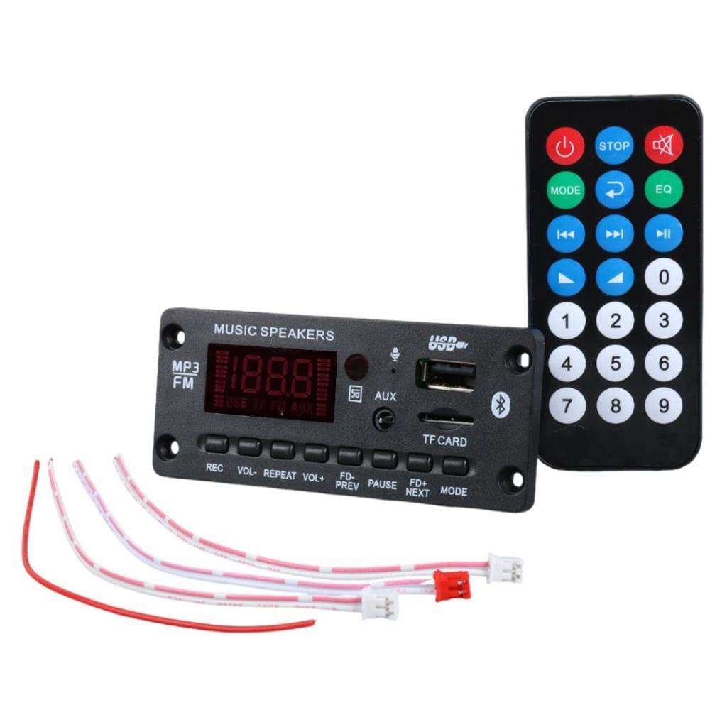 MP3/FM müzik hoparlör modülü, uzaktan kumanda ve kablolarla.