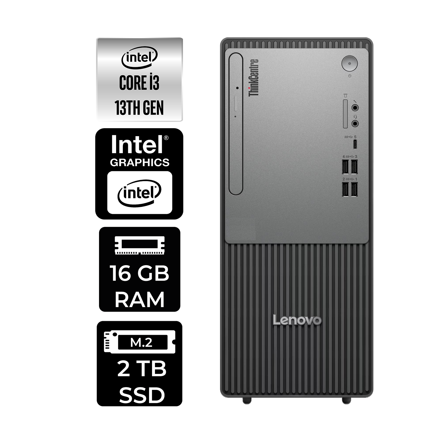 LENOVO ThinkCentre Neo 50T PER4 Bellek 12UB0009TRP303 Intel Core i3-13100 16 GB RAM 2 TB SSD FreeDOS Masaüstü Bilgisayar