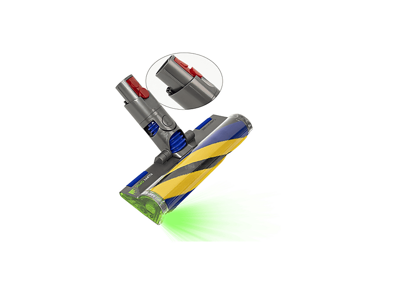 POPULER Dyson V8 Slim ve V12 Slim Uyumlu Lazer Işıklı Fluffy Süpürge Başlığı 972522-02