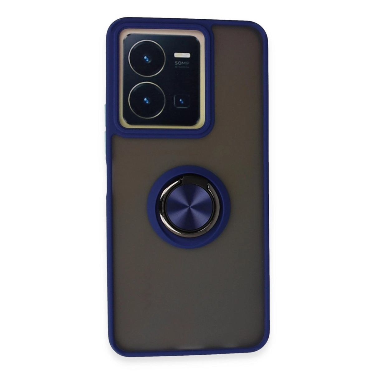 EVIMDEYOKYOK Vivo Y36 Uyumlu Montreal Yüzüklü Silikon Kapak Telefon Kılıfı Lacivert