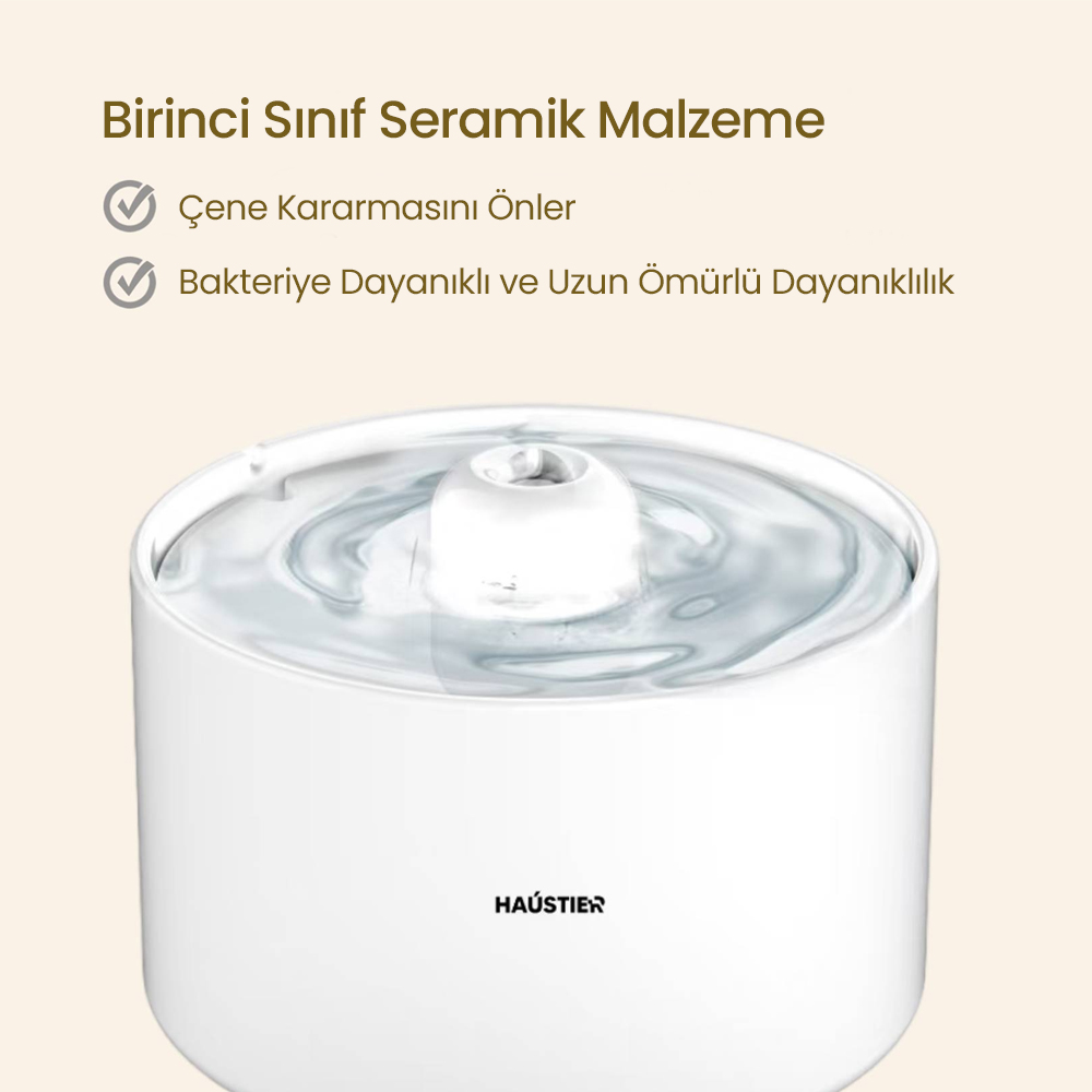Su ve merkezi çıkışlı beyaz seramik su sebili.